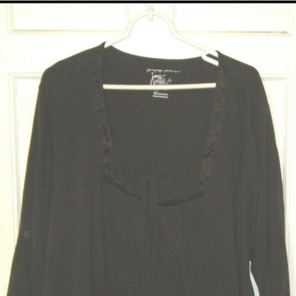 Faded glory square neck brown long sleeve top 4x
